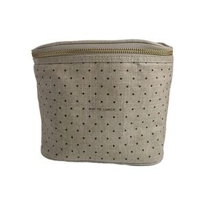 Kate Spade Out To Lunch Beige Insulated Polka Dot Lunch Box Tote Zip Around Bag
